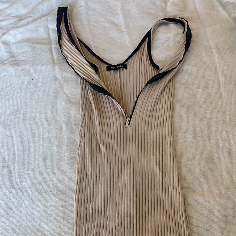 Beige Bodycon Dress